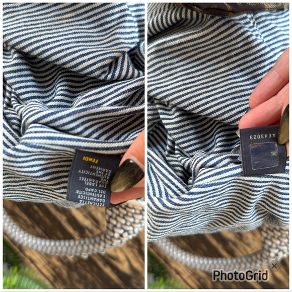 💫 Vintage FENDI Navy & White Crocodile-Handle Spy Bag (AUTHENTIC) - Picture 14 of 16